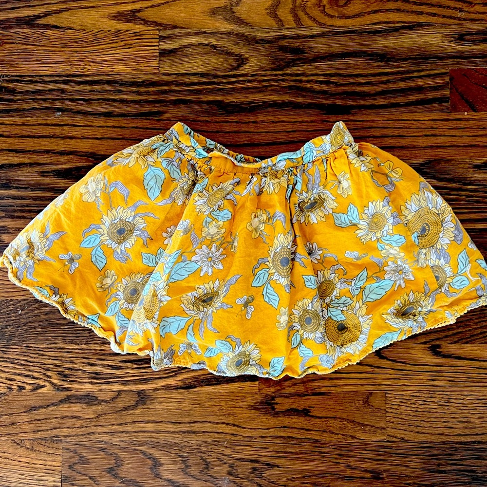 Girls Yellow Floral skirt Size 4T